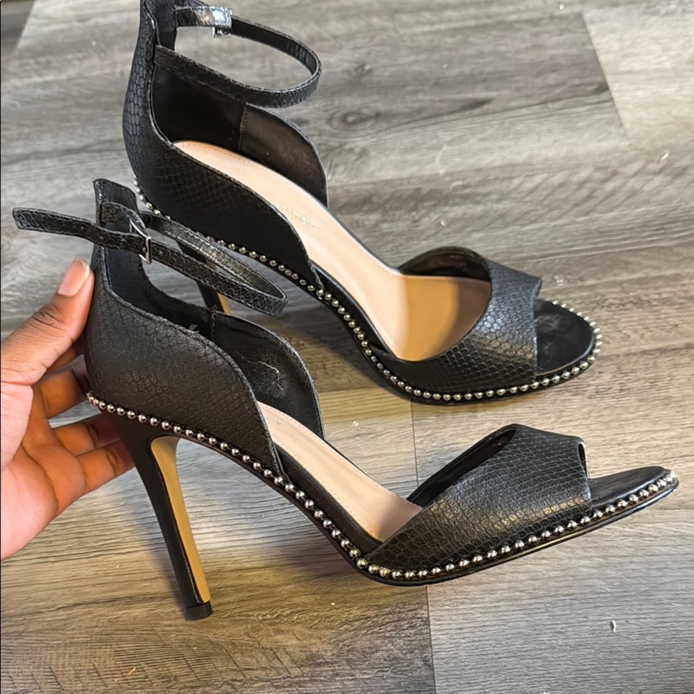 Elegant Black High Heel Sandals